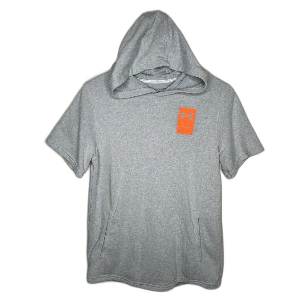Under Armour Boys Size XL Rival Terry Short Sleeve Hoodie Athletic Sweatshirt